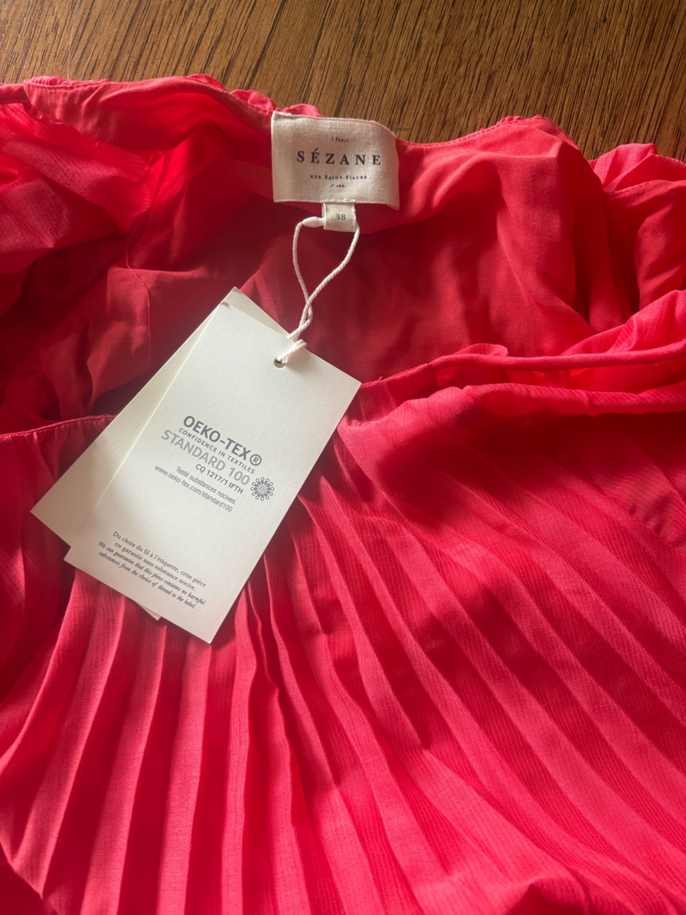 Sezane NWT Romy Blouse Poppy SZ 6 - Picture 6 of 6